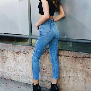 Revice High Rise Star Venus Crop Jeans Medium Wash Size 27